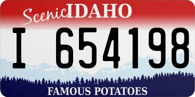 ID license plate I654198