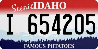 ID license plate I654205
