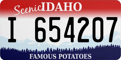 ID license plate I654207