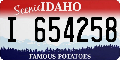 ID license plate I654258