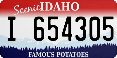 ID license plate I654305