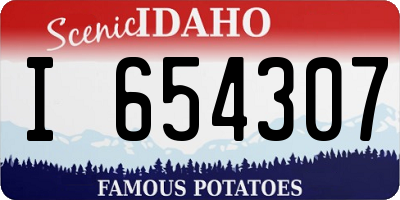 ID license plate I654307