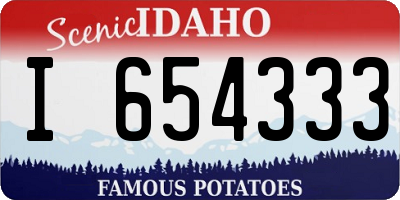 ID license plate I654333