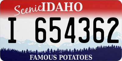 ID license plate I654362
