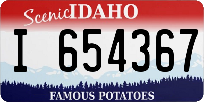 ID license plate I654367