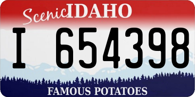 ID license plate I654398