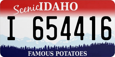 ID license plate I654416