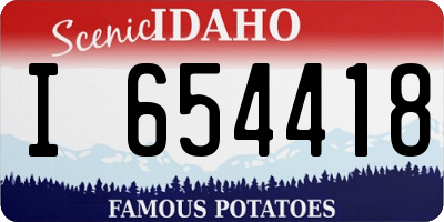 ID license plate I654418