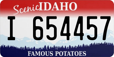ID license plate I654457