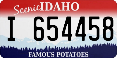 ID license plate I654458