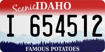 ID license plate I654512