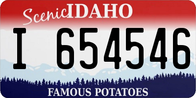 ID license plate I654546