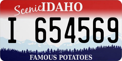 ID license plate I654569