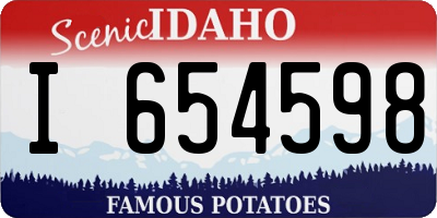 ID license plate I654598