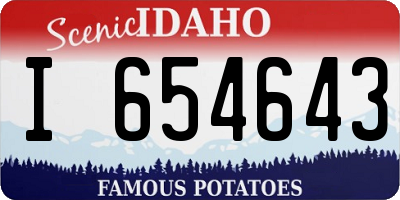 ID license plate I654643