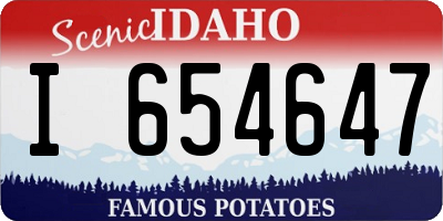ID license plate I654647