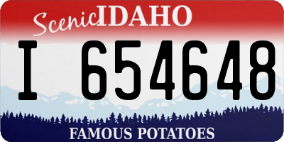 ID license plate I654648