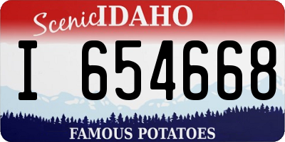 ID license plate I654668