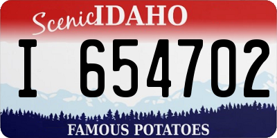 ID license plate I654702