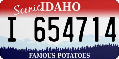 ID license plate I654714