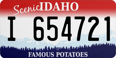 ID license plate I654721