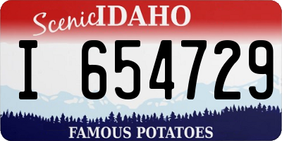 ID license plate I654729