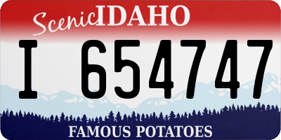 ID license plate I654747