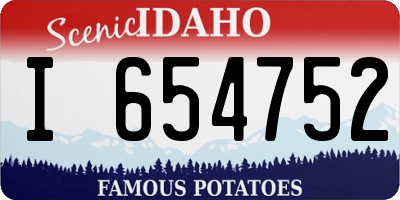 ID license plate I654752