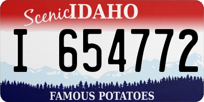 ID license plate I654772