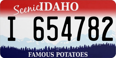 ID license plate I654782