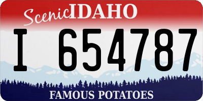 ID license plate I654787