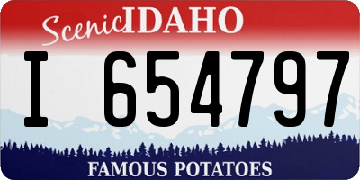 ID license plate I654797