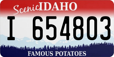 ID license plate I654803