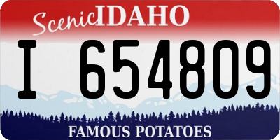 ID license plate I654809