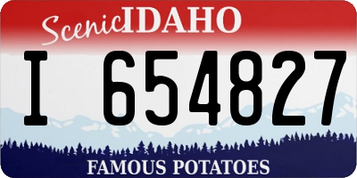 ID license plate I654827