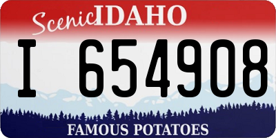 ID license plate I654908