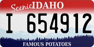 ID license plate I654912