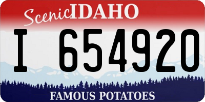 ID license plate I654920
