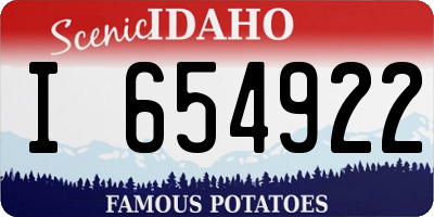 ID license plate I654922