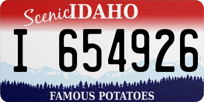 ID license plate I654926