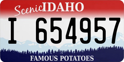 ID license plate I654957