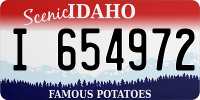 ID license plate I654972