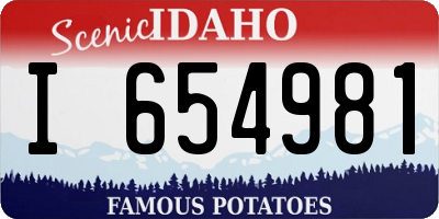 ID license plate I654981