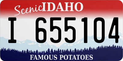 ID license plate I655104