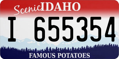 ID license plate I655354