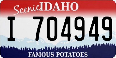 ID license plate I704949