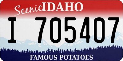 ID license plate I705407