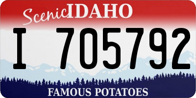 ID license plate I705792
