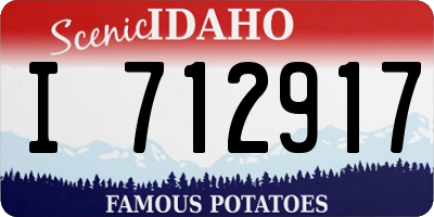 ID license plate I712917