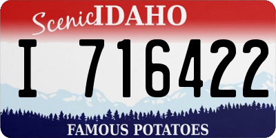 ID license plate I716422